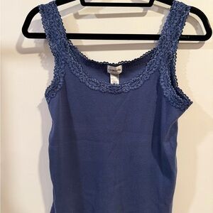 Chico's Navy Crochet Detail Tank Top